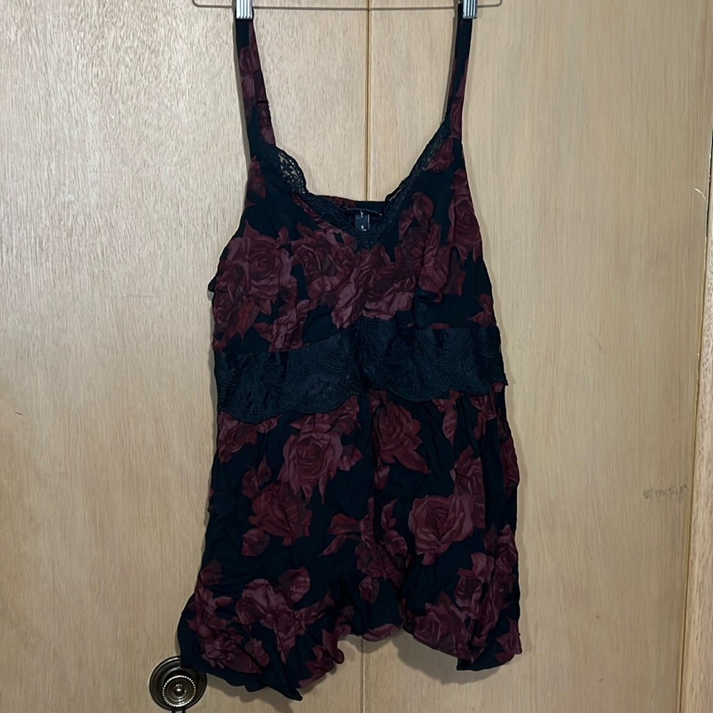 Torrid Lace-Trim Floral Tank Top Size Large/0
